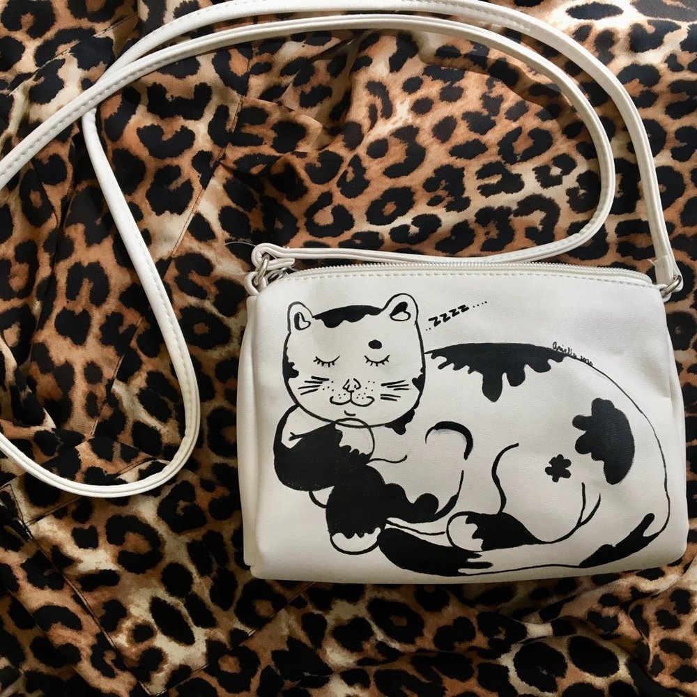 cosmic cat crossbody purse